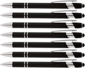 Express Pencils Rainbow Rubberized Soft Touch Ballpoint Pen with Stylus Tips a stylish, premium metal pen, black ink, medium point. Box of 7 (BLACK)
