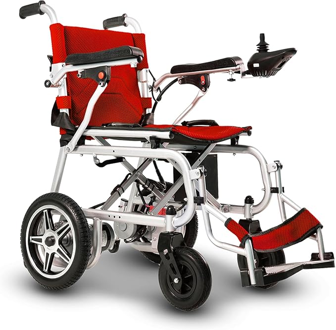 Artemis Pro Lightweight Foldable Electric Wheelchairs for Seniors - 2x250W Power Wheelchair - Travel/User Friendly Electric Wheelchairs for Seniors, Long Range Electric Wheelchair (Red)