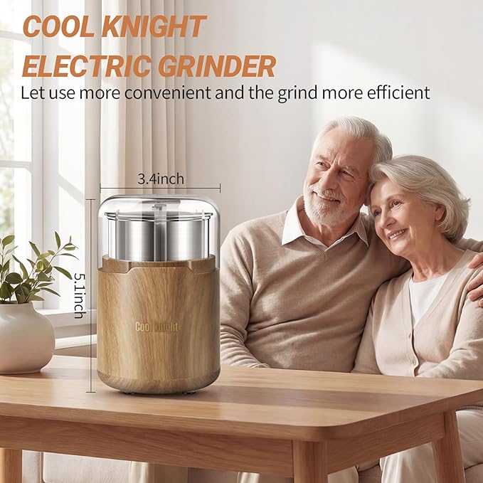COOL KNIGHT Electric Pill Crusher, 150W 110V Corded Pill Grinder, Tablet Pulverizer for Small and Large Meds and Vitamins, 304 Stainless Steel Cup and Blades, Lid Seal to Reduce Mess, M150H