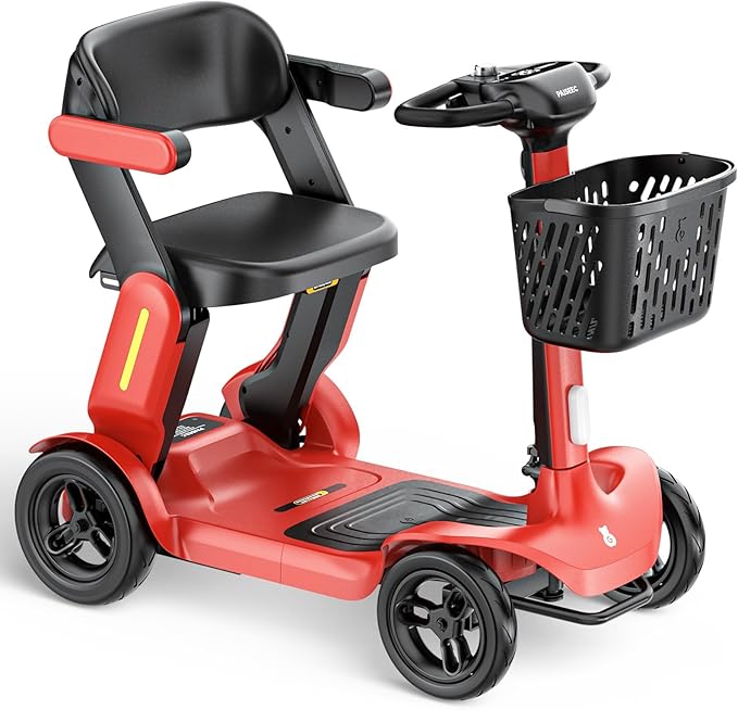 Folding Mobility Scooter for Seniors, Lightweight All-Terrain with 25-Mile Range, 6 MPH Foldable Mobility Scooter, 300lbs Load Capacity, All-Terrain