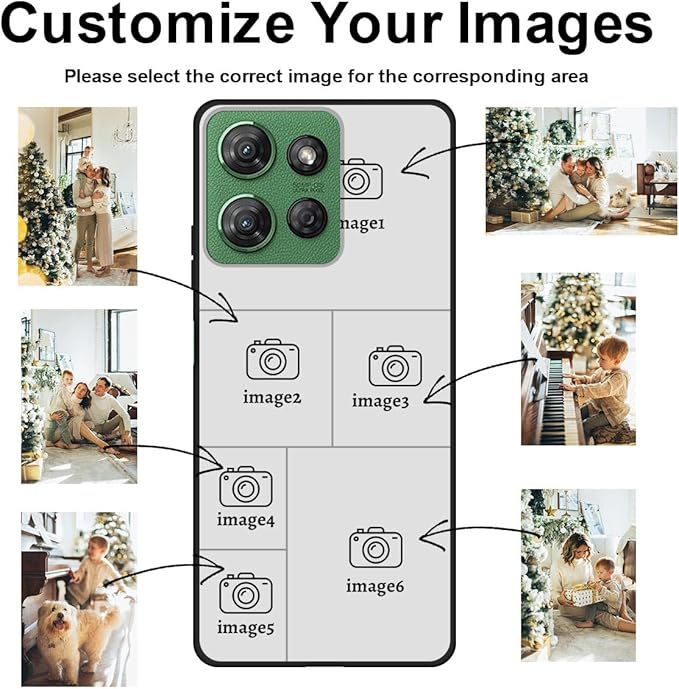 Design Your Own Case for Motorola Moto G Power 5G 2026, Custom Personalized Photo Collage Text Cover, Customized Picture Shockproof Protective Soft Slim Silicone Case, Gift for Birthday, Black