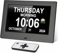 7-Inch Digital Watch, Large Font Display, 3 Display Modes, Many Alarms and Medication Alerts for Seniors and Alzheimer Patients (Black) (Black, 7-inch)