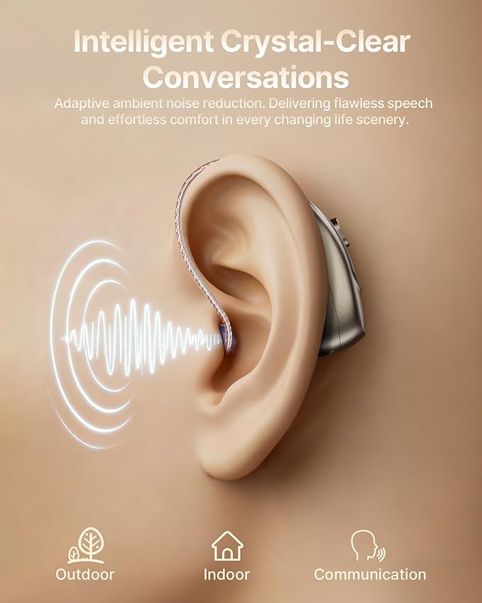 3-in-1 Rechargeable Bluetooth OTC Hearing Aids for Adults Seniors, Music Streaming | Phone Call Auto Switch, Smart Noise Cancellation, DSP 16-Channel HD Sound, 5-Level Volume, 15-Hour Battery