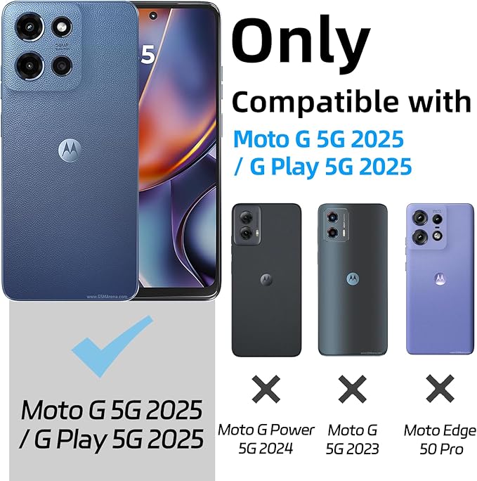 for Moto G 5G 2025 Clear Phone Case, Lightweight Transparent TPU, Shockproof Four Corner Anti-Fall Case 6.5" for Moto G 5G 2025 with Screen Protector, Majestic Purple Dragon