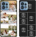 Custom Personalized Case for Motorola Moto Edge Plus 2023 6.67 inch, Customized Multiple Photos Collage Text Phone Cover, Full Body Shockproof Soft Silicone Case, Anti-Scratch, Wireless Charging,Black