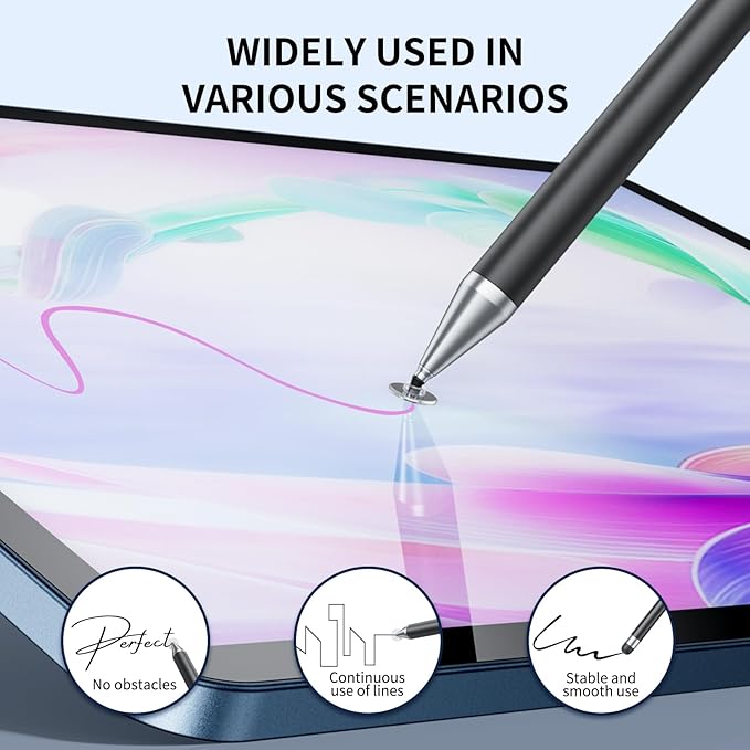 Stylus Pen for Touchscreen, 6 PCS Stylus 2-in-1 High Precision and Sensitivity, Suitable for iPad/iPhone/Samsung/Android Smartphone and Tablets, Compatible with Capacitive Touch Screen (Red)