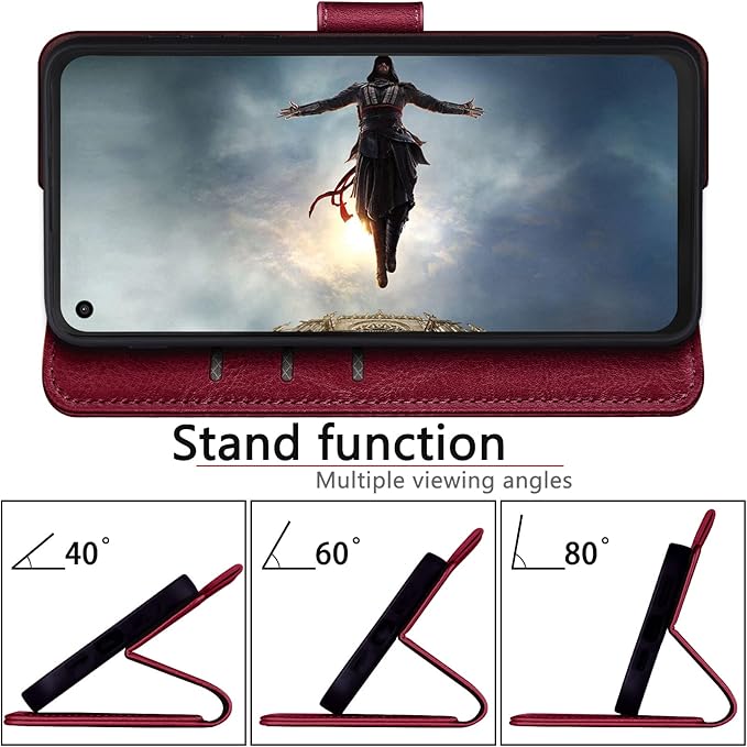 SUANPOT 【RFID Blocking for Motorola Moto G Stylus 5G (Non 2022) with Wallet case Credit Card Holder,PU Leather Flip Folio Book Phone case Cover Women Men for MotoG Stylus 5G case(Wine Red)