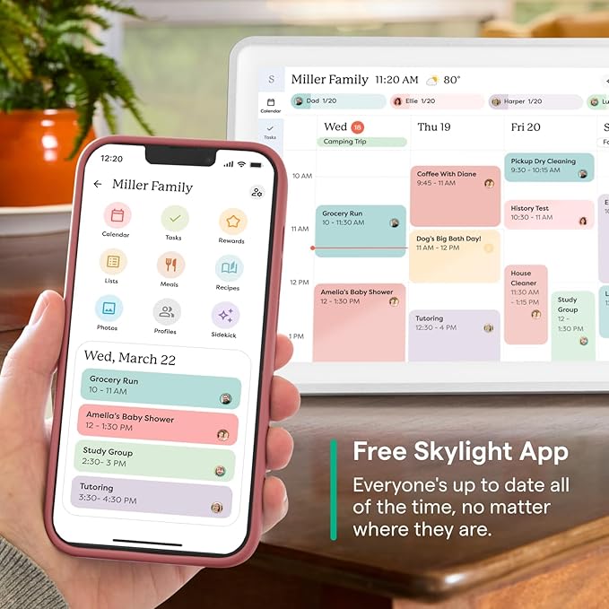 Skylight Calendar 2 - 15-inch Full HD Touchscreen Digital Calendar, Featured on Wirecutter - Wall Planner & Interactive Chore Chart, Smart Family Organizer, 16GB Storage, Wi-Fi, Wall Mount Included - Classic, Sage