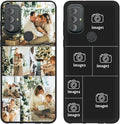 Design Your Own Case for Motorola Moto G Power 2022, Custom Personalized Photo Collage Text Cover, Customized Picture Shockproof Protective Soft Slim Silicone Case, Gift for Birthday, Black