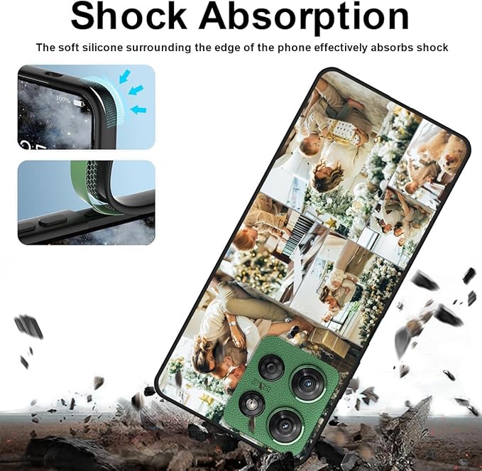 Design Your Own Case for Motorola Moto G Power 5G 2026, Custom Personalized Photo Collage Text Cover, Customized Picture Shockproof Protective Soft Slim Silicone Case, Gift for Birthday, Black