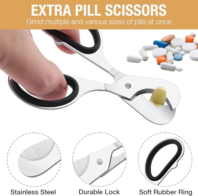 Small Portable Pill Crusher Grinder to Fine Powder for Elderly - Crushes Multiple Pills, Small and Large Medication and Vitamin Tablets - Great for Feeding Tube, Kids, Pets - Ideal for Travel (Wood)