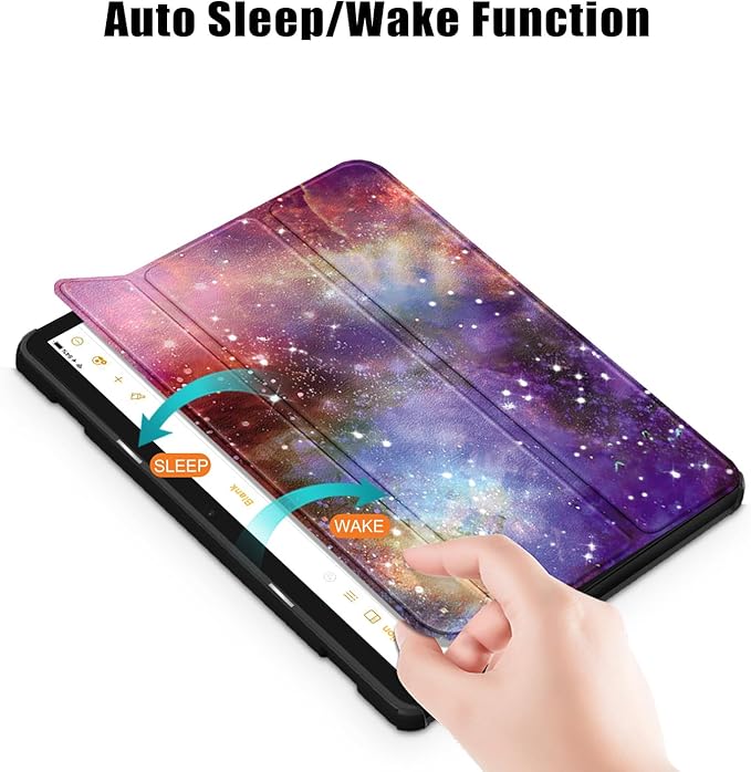 Case for Amazon Fire HD 10 Tablet 10.1" Inch Display (13th Generation, 2023 Released) - Lightweight Tri-fold Stand Cover Case + 1 Screen Protector and 1 Stylus (Galaxy)