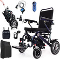 Electric Wheelchairs for Adults, 25 Miles New Remote Controlled Wheelchair, Ultra Lightweight 42LBS Folding Compact Motorized Wheelchair, Unique Blue Green Gradient Color, Airline Approved