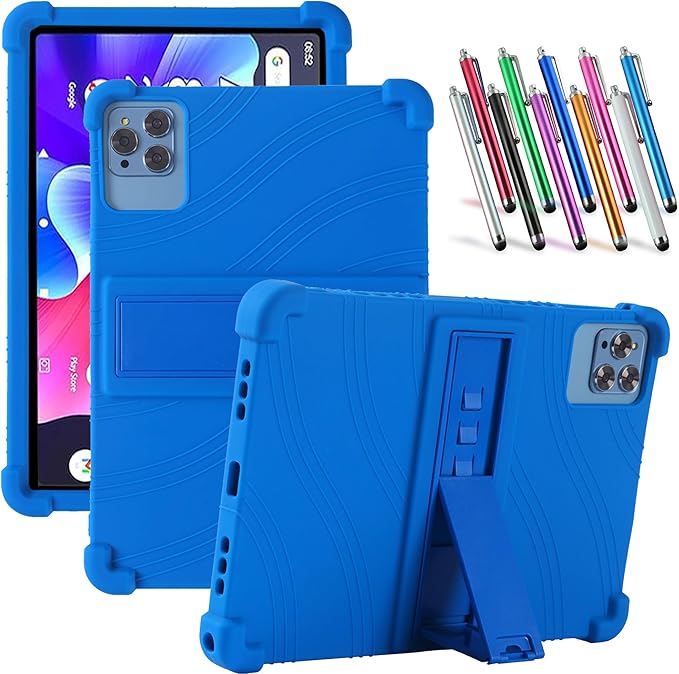 Case for Lenovo Tab M11 11 inch (TB-330FU / TB-331FC) 2024 Released - Lightweight Silicone Stand Cover Case with 1 Random Stylus (Blue)