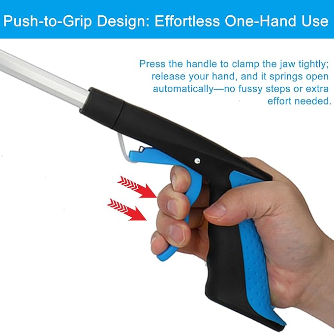 6-Piece Reacher Grabber Set - 32" Foldable Aluminum Pickup Tool with Swivel Claw & Magnet (4 Pack) + 16" Stainless Steel & 12" Iron Mini Grabbers, Heavy Duty Trash Picker & Garden Nabber