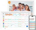 Digital Calendar 15.6" Digital Wall Planners for Family Schedules, Electronic Calendar with 1920*1080 Interactive Touchscreen, Digital Photo Frame Built-in 64GB Memory, Smart Calendar-White