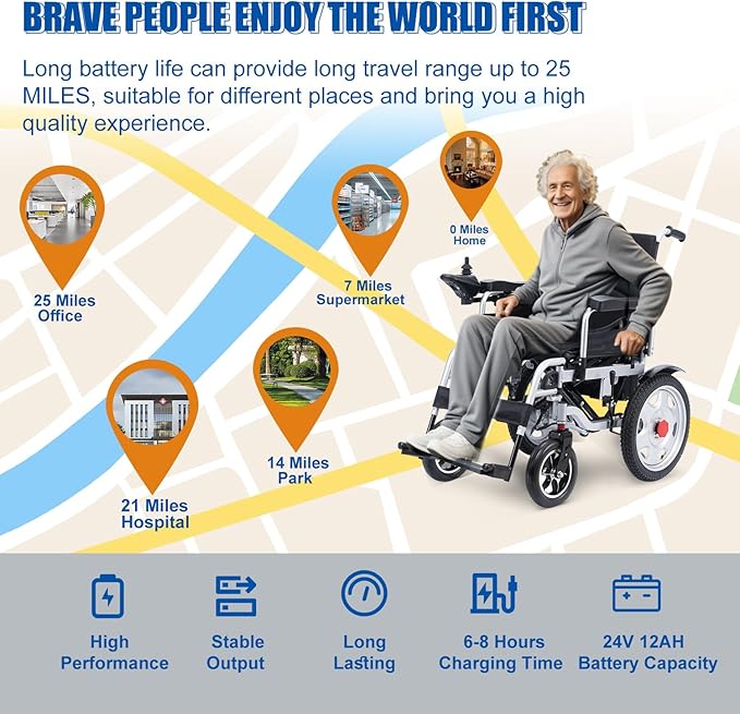 Electric Wheelchairs for Adults Lightweight Foldable Motorized Wheelchair for Seniors Support 330lb,500W Motor All-Terrain Power Wheelchair,Compact Size Travel Wheelchair Airline Approved