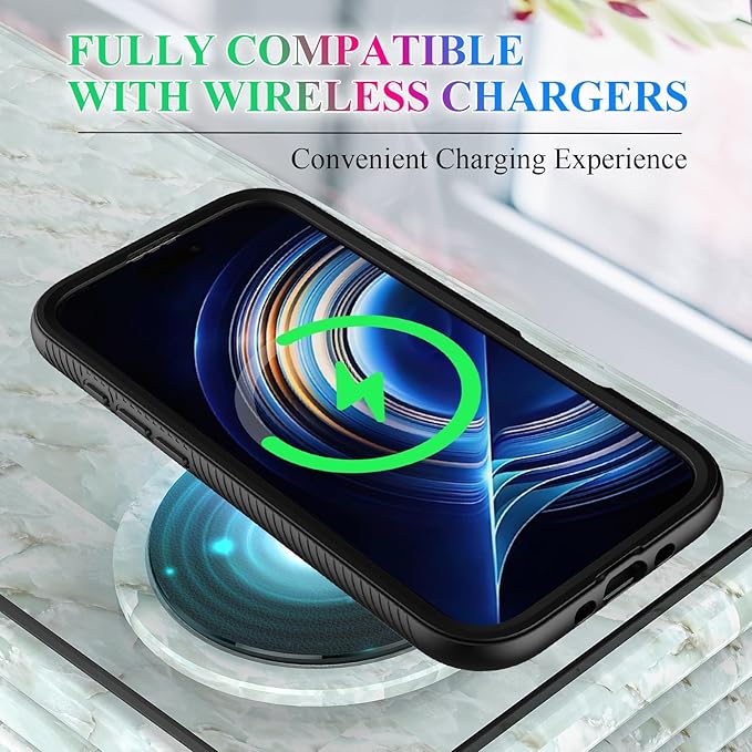 wahhle Case Compatible with iPhone 17 Air, Built in Screen Protector Full Body Shockproof Slim Fit Bumper Protective Phone Cover Men Women 6.5“-Black/Clear