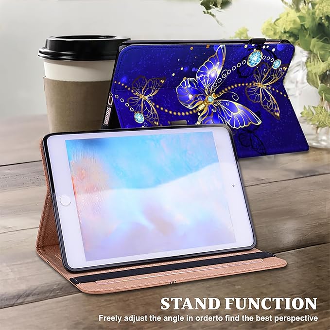 Dteck for Galaxy Tab S6 Lite (10.4") Tablet Case 2024/2022/2020 (SM-P620/P610), PU Leather Slim Folio Case with Adjustable Stand, Lightweight Protective Cute Cover with Stylus Pen Loop (A Butterfly)