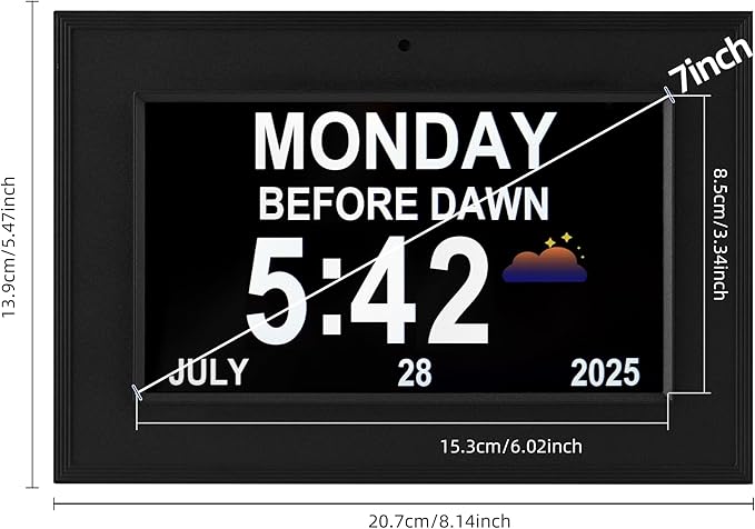 Digital Clock, wall Clock with time, Digital Alarm Clock for Seniors,Dementia Clock that Provides Alarms and Electronic Calendar for Elderly.