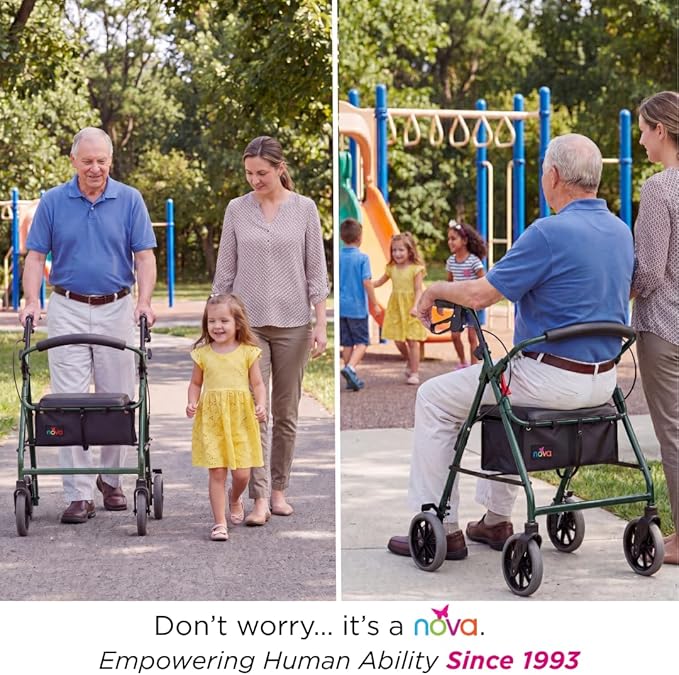 NOVA Medical Products Zoom Rollator Walker , 22 Inch (Pack of 1)