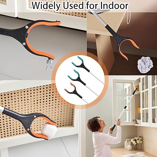 3 Pack Grabber Reacher Tool for Seniors, 32" Foldable Reacher Grabber Pickup Tool with 360° Rotating Jaw & Magnetic Tip, Lightweight Trash Picker Upper Grabbers for Garden Nabber, Litter Picker