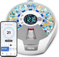VEXA VitaMate Pro 21 WiFi Smart Pill Dispenser with Exclusive Self-Developed App, Automatic Rotating & Rising Containers, Remote Caregiver Alerts, Sound/Light Reminders for Meds & Supplements