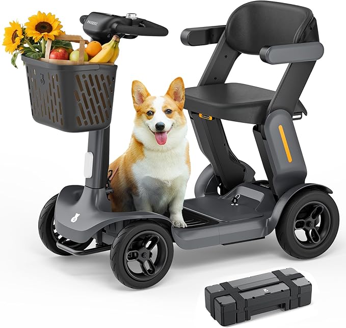 Paiseec S3 Mobility Scooter, Folding Mobility Scooters for Seniors, All Terrain Mobility Scooter, Electric Mobility Scooters for Adults, Folding Mobile Scooter, Auto Speed Control (Gray, S3-40 Miles)