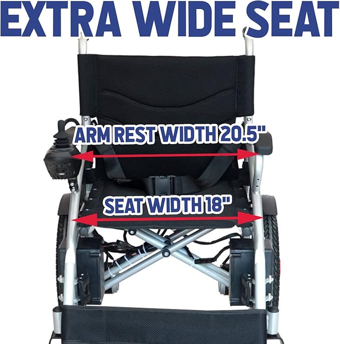 Artemis All Terrain Electric Wheelchair Heavy Duty, Foldable Electric Wheelchairs for Adults, Power Wheelchairs for Seniors (Black)