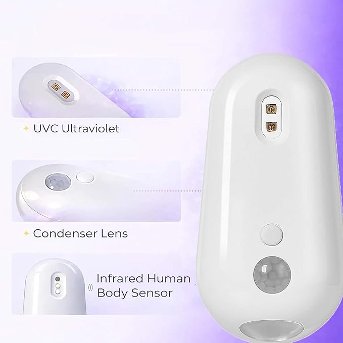 2026 New Self Cleaning UV Toilet Sanitizer Light & 6 Colors Night Light, Motion-Activated, Rechargeable, Adhesive-Mounted for Shared Bathrooms, for Elderly & Pet