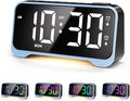 Digital Alarm Clock with RGB Display for Kids & Teens, Dual Alarms, Adjustable Volume, Night Light, USB Charging, Snooze, Battery Backup, for Bedroom, Nursery, Dorm, School