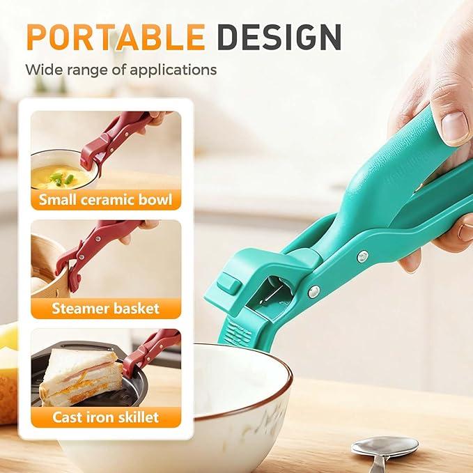 3 Pcs Hot Plate Grippers, 2026 Upgraded Multi Purpose Hot Plate Gripper, Anti-Scald Bowl Dish Holder Tong Clip for Kitchen Cooking (3 Colors)