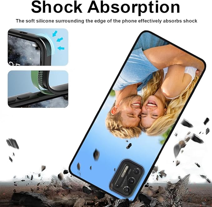 Custom Phone Case for Motorola Moto G Stylus 2021, Design Your Personalized Photo Logo Name Phone Cover, Slim Soft TPU Lightweight Silicone Black Case, Customized Gift for Birthday Christmas