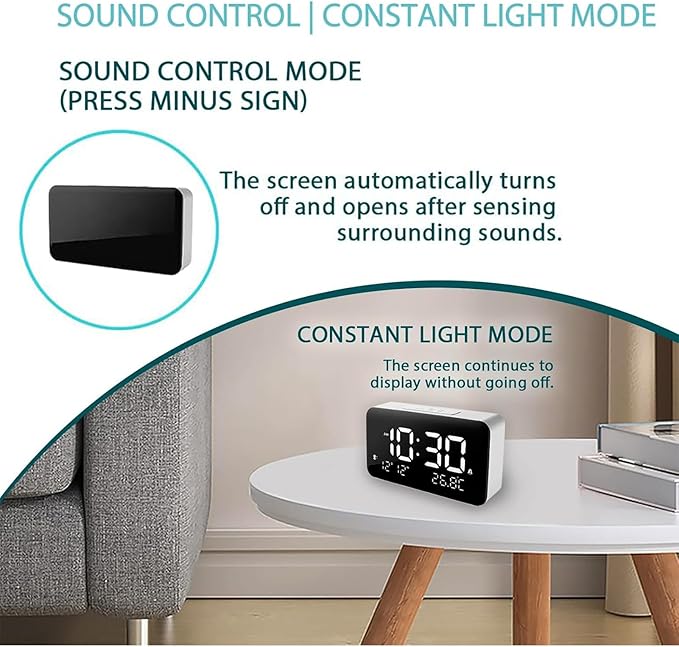 Talking Alarm Clock and Countdown Timer, Hourly Chime for Visually Impaired Elderly Seniors Blind, Battery Operated, Snooze, Temperature, Vibration, Rechargeable, 99 Minutes Led Count down Timing
