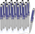 Zonon 15 Pieces 3 in 1 Ballpoint Pen with LED Flashlight and Stylus Tip Multi-Function Capacitive Pen, 1.0 mm Black Ink Metal Ballpoint for Touch Screens Nurse Teacher Gifts(Blue)