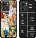 Custom Personalized Case for Motorola Moto Edge 2023 6.6 inch, Customized Multiple Photos Collage Text Phone Cover, Full Body Shockproof Soft Silicone Case, Anti-Scratch, Wireless Charging, Black
