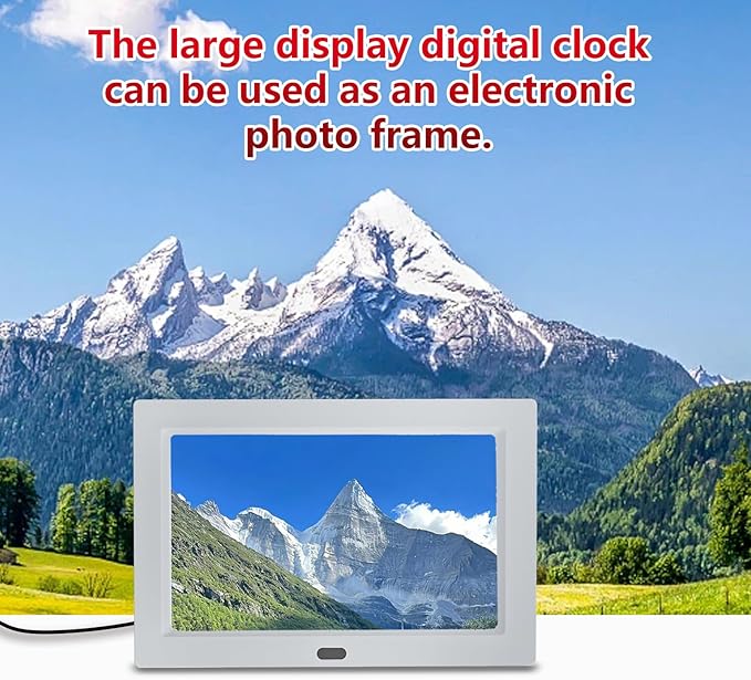 MRCHYDZ 10 Inch Clock with Day and Date for Elderly Large Display Digital Clocks 12 Alarm 3 Display Modes Large Font Alzheimer's Clock Alarm Clocks for Seniors Auto DST 10in White
