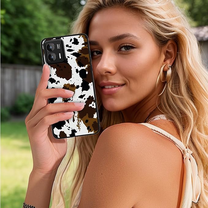 for Moto G Stylus 5G 2024 Phone Case, Soft TPU Shockproof Full Body Protection Cover 6.7" for Moto G Stylus 5G 2024, Lightweight Compatible Wireless Charging, Cow Print