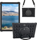 Silicone Tablet Case 360 Rotating Kickstand/Handle and Shoulder Strap Stylus Pen Soft Cover Compatible with JJGJ/QDDQ/AWOW TB02 10.1" Black