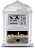 Azan Clock, Muslim Athan Wall Clock Alarm with LCD Display, Digital Azan Clock for Home/Office/Mosque-Ramadan Eid Gifts (Silver)