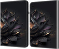 Dteck for Galaxy Tab S6 Lite (10.4") Tablet Case 2024/2022/2020 (SM-P620/P610), PU Leather Slim Folio Case with Adjustable Stand, Lightweight Protective Cute Cover with Stylus Pen Loop (Black Flower)
