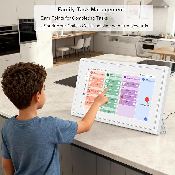 Digital Calendar 10.1 Inch Wall Planner Touch Screen WiFi Smart Electronic Planner with Third-Party Calendar Sync, Chore Tracker, Meal Plan Family Digital Picture Frame Gift for Mom Women