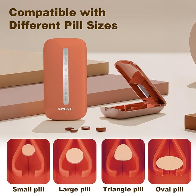 Small Portable Pill Crusher Grinder to Fine Powder for Elderly - Crushes Multiple Pills, Small and Large Medication and Vitamin Tablets - Great for Feeding Tube, Kids, Pets - Ideal for Travel