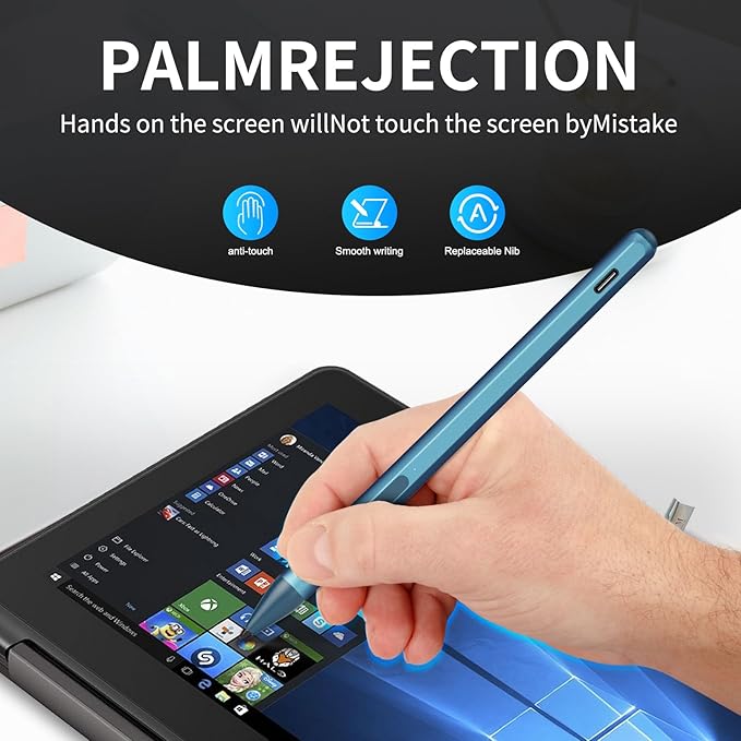 Stylus Pen for ASUS Transformer/Mini/ASUS Zenbook Flip/Pro/ASUS Vivobook Flip/Pro/Duo/ASUS Notebook, Rechargeable MPP 2.0 Tilt Active Pen with 4096 Pressure Sensitivity, Tpye-c Charge, Blue