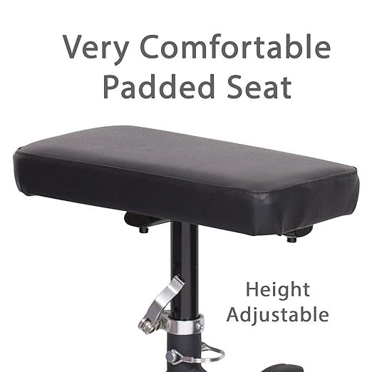 Carex Economy Rolling Knee Walker with Comfortable Padding - Steerable Knee Scooter for Foot Injuries with Hand Brake - Crutch Alternative
