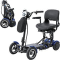 All-Terrain 4-Wheel Foldable Electric Scooter Lightweight Folding Mobility Scooter for Adults & Seniors, 25Miles Long Range, 15.6AH Lithium Battery, 3-Speed Mode, Max Load 300lbs (Standard Blue)