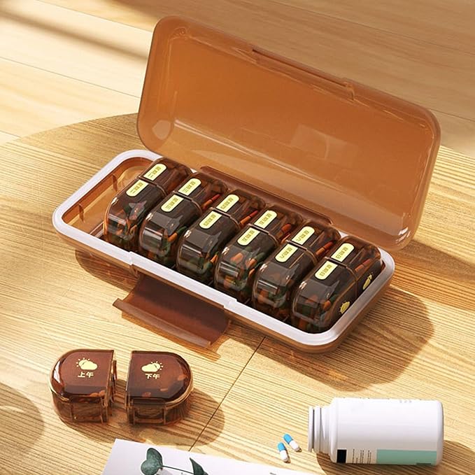 Travel Friendly Medicine Organizers Box 14 Removable Compartments for Business Trips Short Getaways MoistureProof Design Portable Box