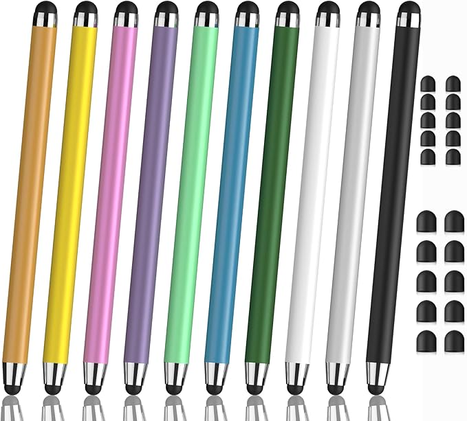 Stylus Pen for Touchscreen 10 Pack, 2 in 1 Universal Stylus High Precision Sensitivity, Stylus Pen for ipad, iPhone, Android, Galaxy Microsoft,Chromebook Tablet All Capacitive Touch Screens