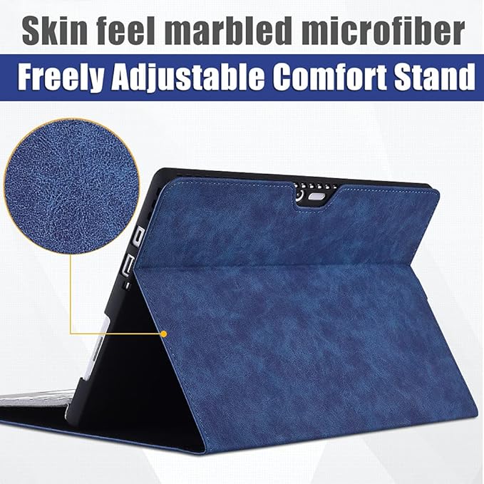 Case for Surface Pro 7 Plus/Pro 7 / Pro 6 / Pro 5 / Pro 4 with Stylus Holder, Multiple Angle Polyester Slim Lightweight Cover, Compatible with Type Cover Keyboard