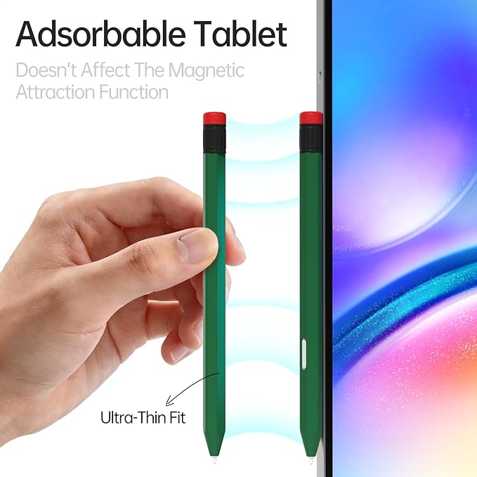 AZF Compatible with Samsung Galaxy Tab S Pen S11/S11 Ultra S Pen Case,Classic Design Silicone Protective Sleeve, Anti-Slip, Drop-Resistant Comfortable gripSupport Magnetic Charging. (Midnight Green)